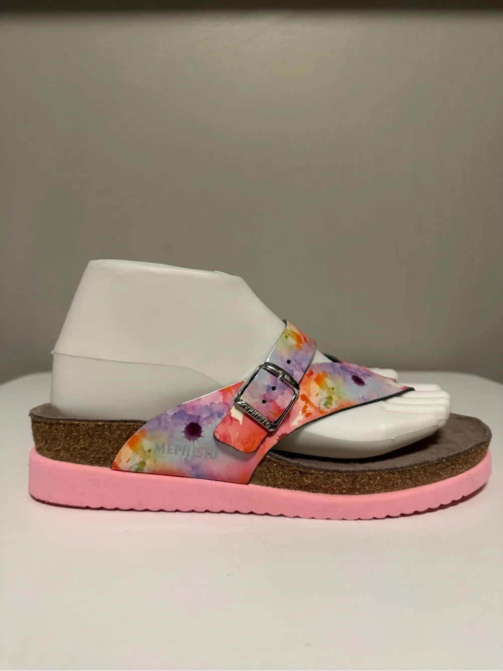 Mephisto Helen Leather Thong Sandals PINK LAGOON Women's EU 38 US 8
